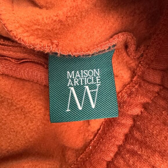 Maison Article Shoe Palace Jogger Sweatpants Men Medium Rust Orange Fleece 32x26 - Picture 10 of 16